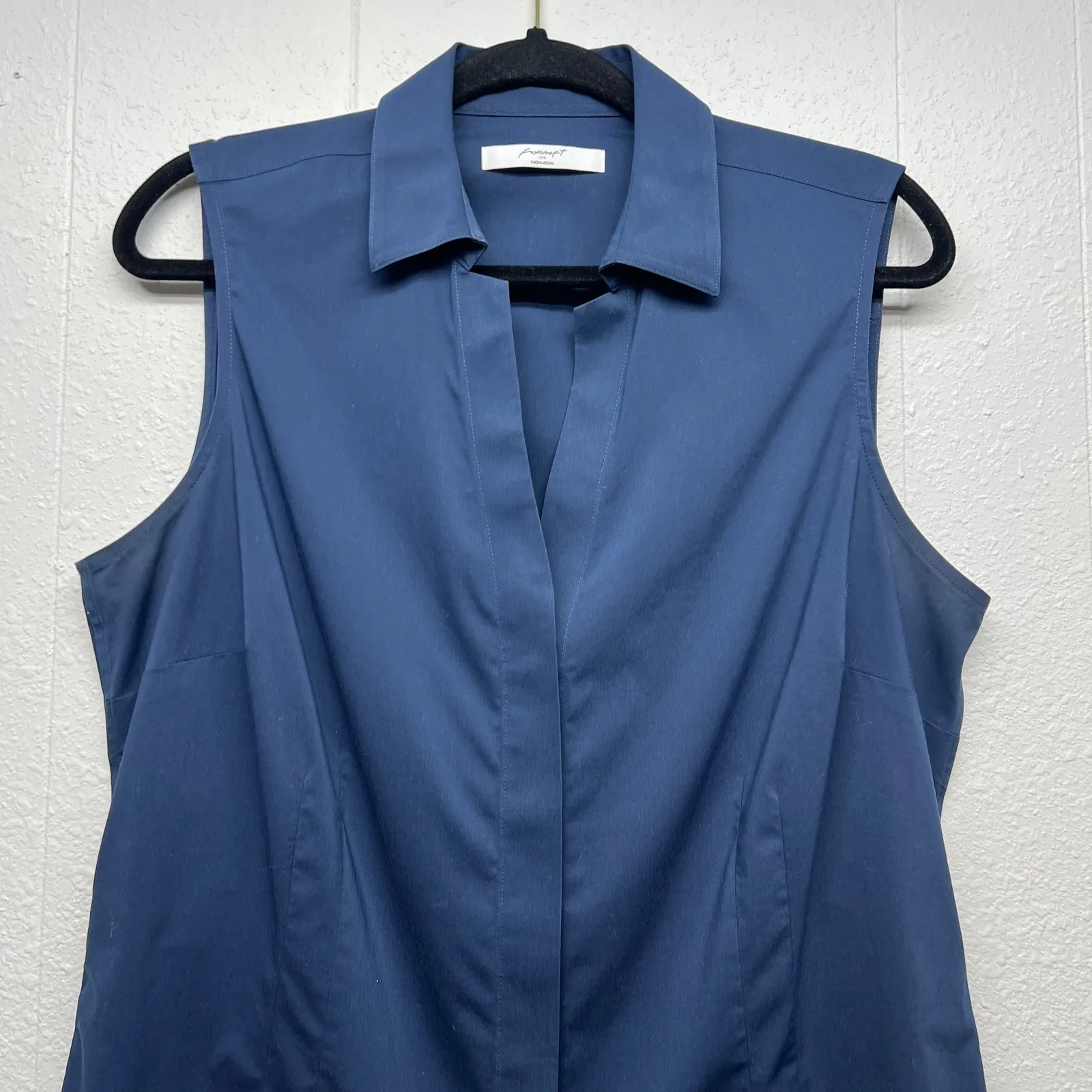 Foxcroft Non-Iron Top Women Large Office Career Business Workwear Cotton Stretch - Image 3