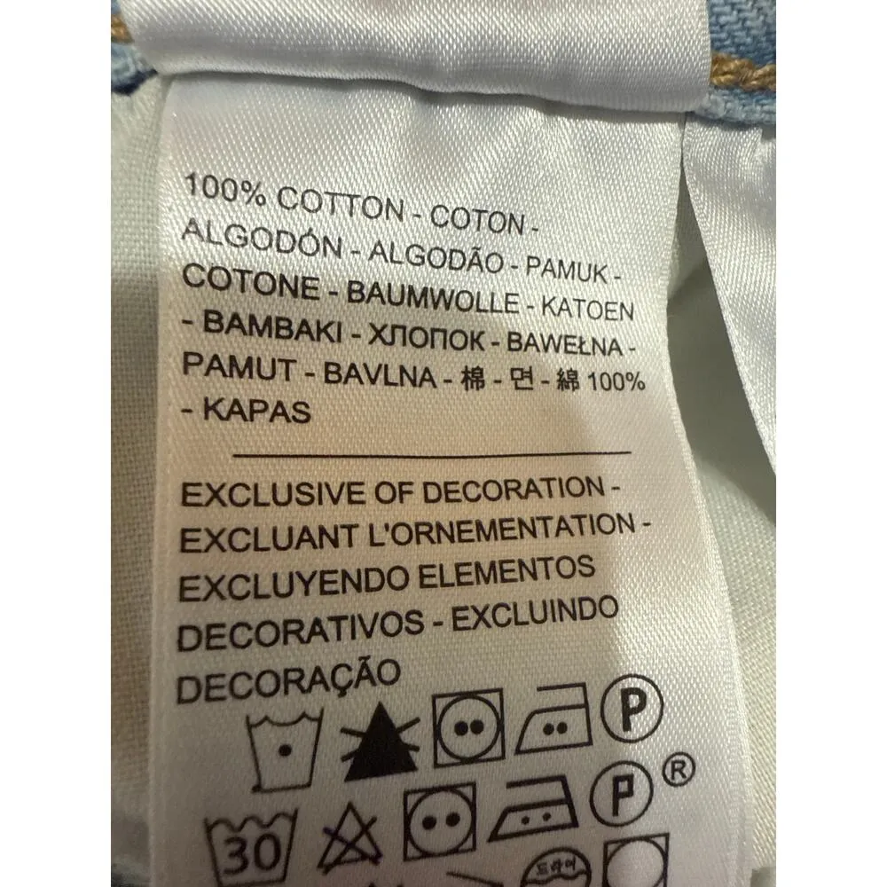 Levi's Wedgie Womens Blue High Waisted Cut Off raw Hem Denim Jean Shorts Size 31 - Image 5