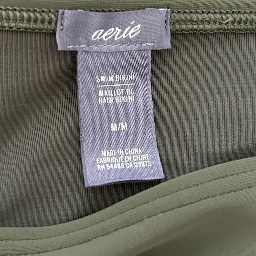 Aerie Olive green ruffle wrap bikini set medium - Image 5
