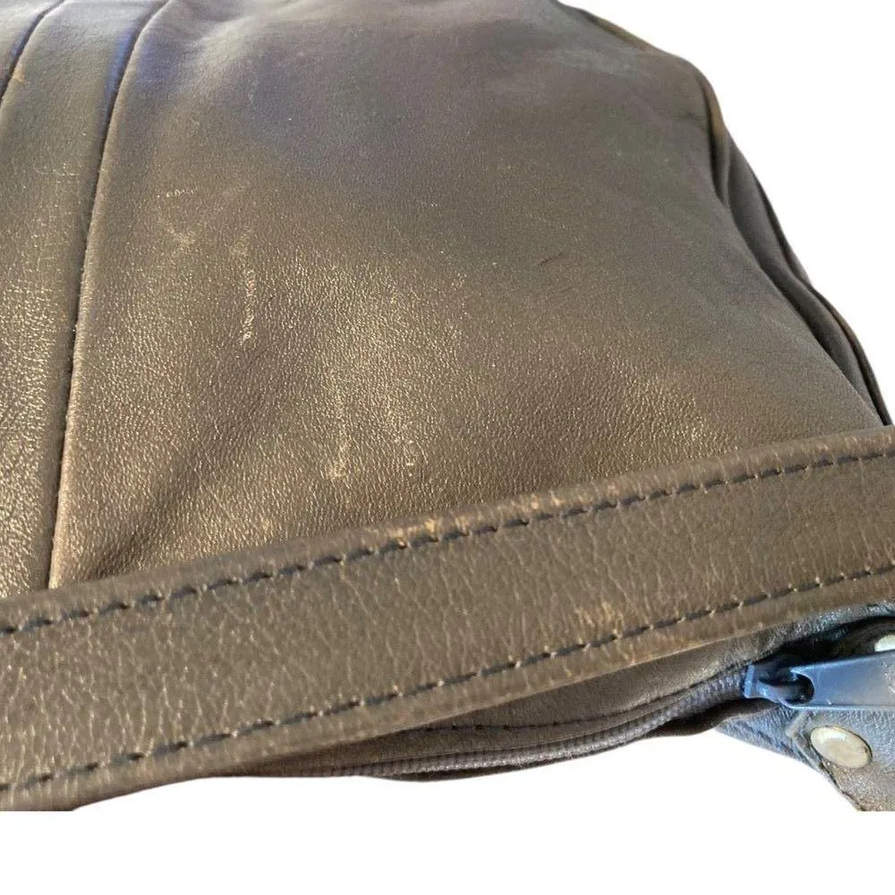 Vintage Dark Olive Green Genuine Brazilian Leather Adjustable Shoulder Purse Bag - Image 5