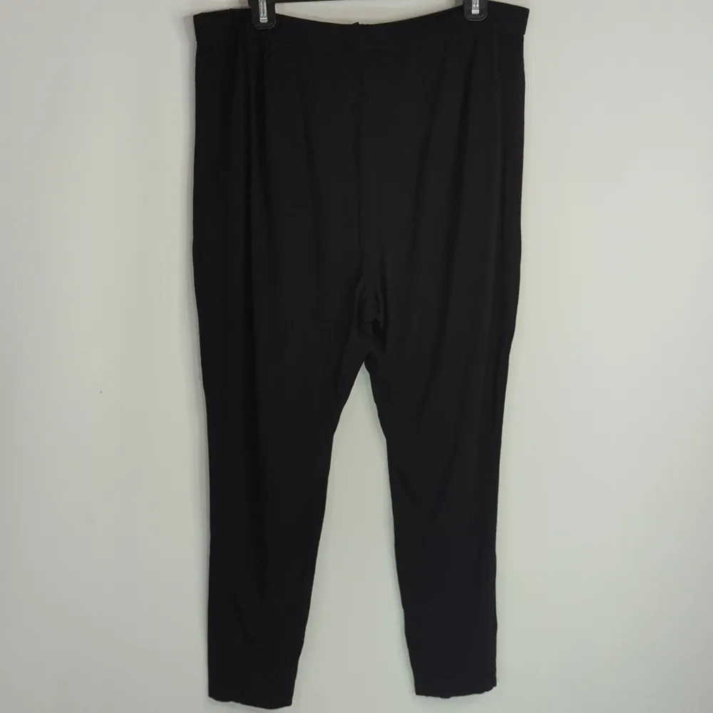 Eileen Fisher Womens Black Pull On Pants Casual Athleisure‎ Size L - Image 5