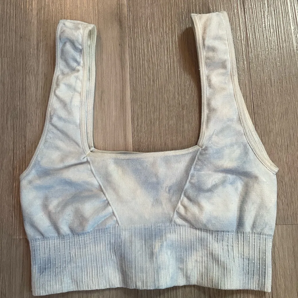 Free People Movement Aurora Blue Tie-Dye Good Karma Square Neck Bra ~ Size XS/S - Image 8