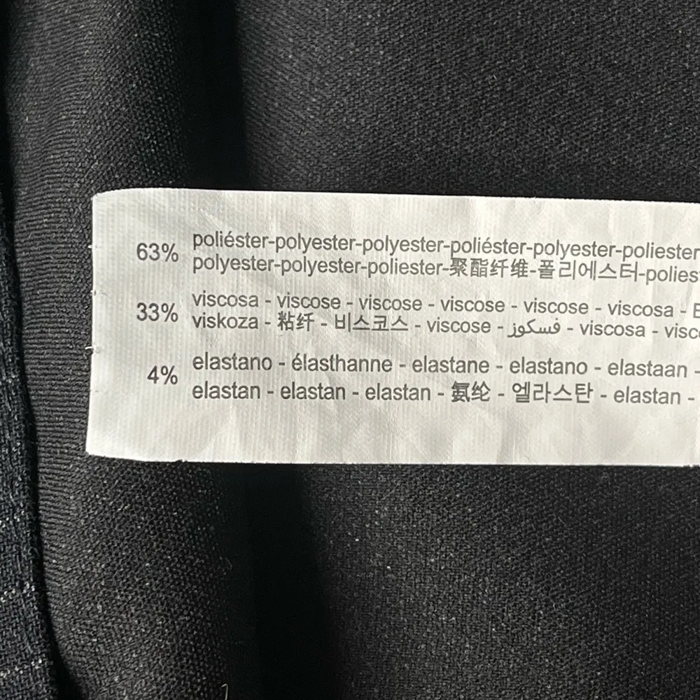 Zara Pinstripe Curves Hem Mini Skirt Black Size Medium - Image 6