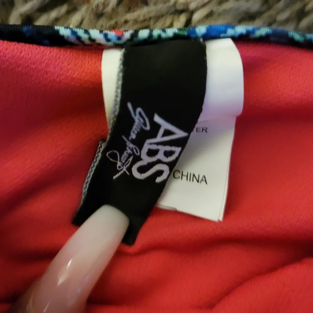 NWT! ABS Multicolor Tribal Print Bikini Bottoms 10 Pink - Image 3