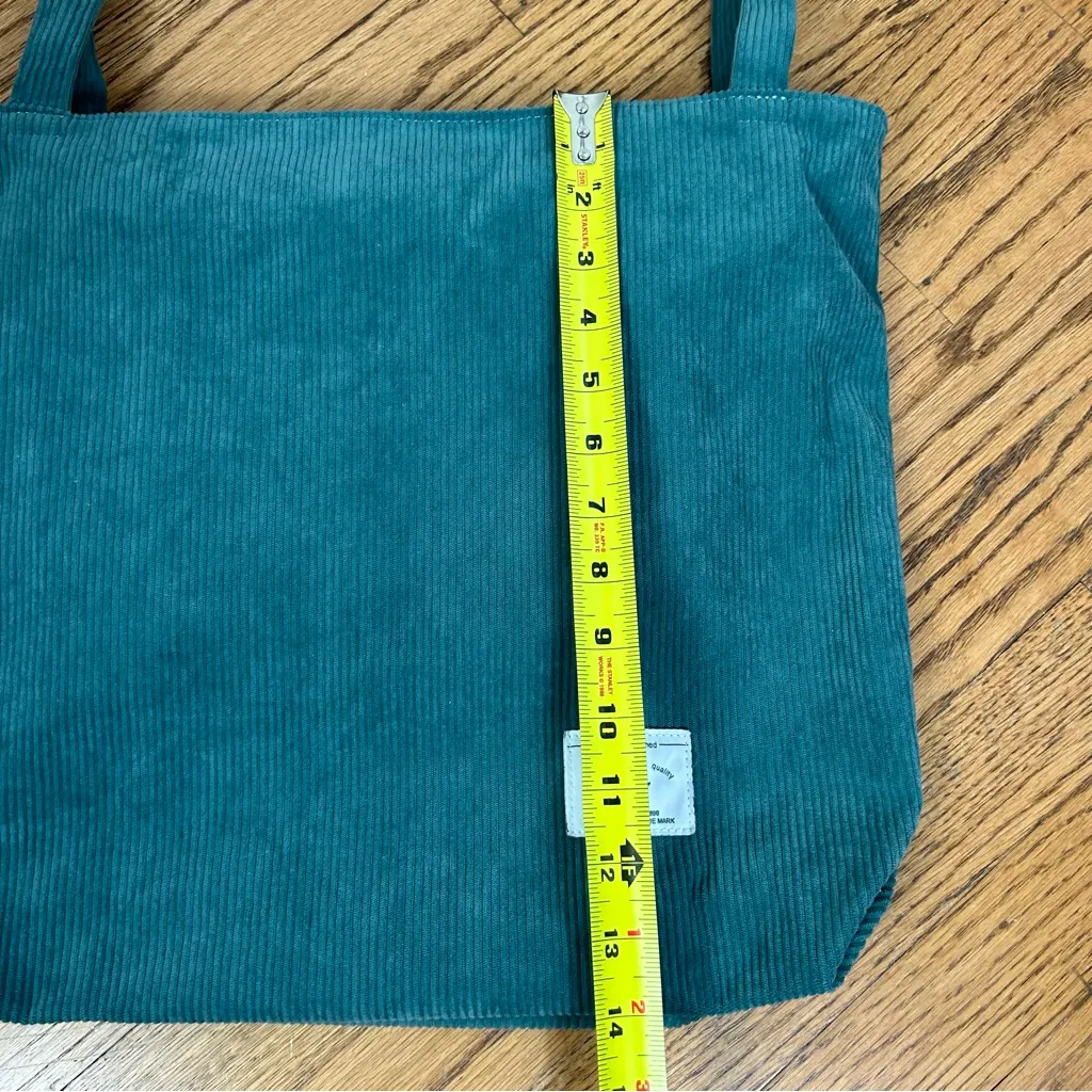 Kalidi ~ Teal Corduroy Lined Tote Shoulder Bag Green - Image 10