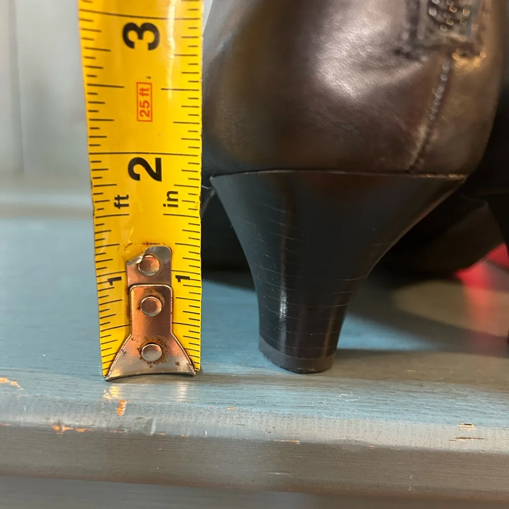 (New) Aerosoles Black Leather Mini Heel Boots | Women’s Size 8 POP PIZ - Image 9