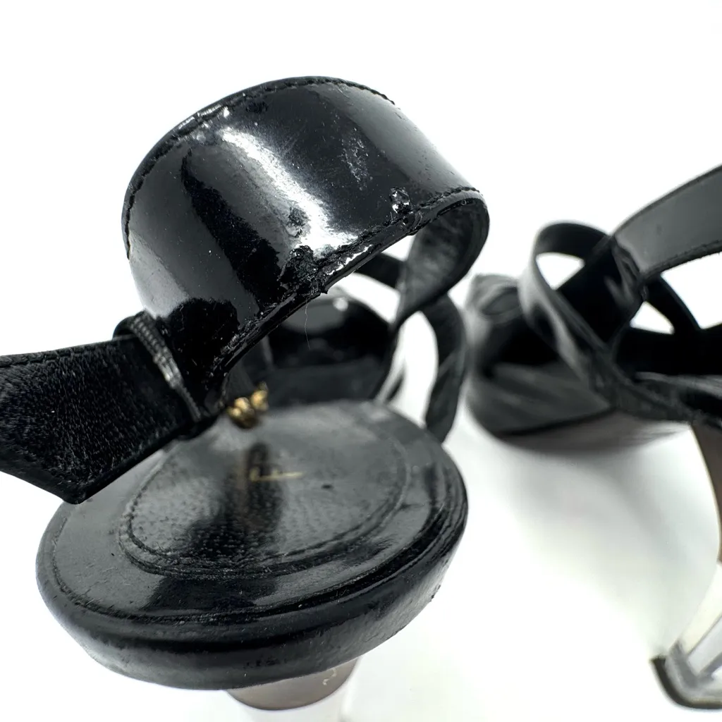 Fendi MaryJane Black Patent Leather Slingback Pumps size 37 - 7 - Image 4