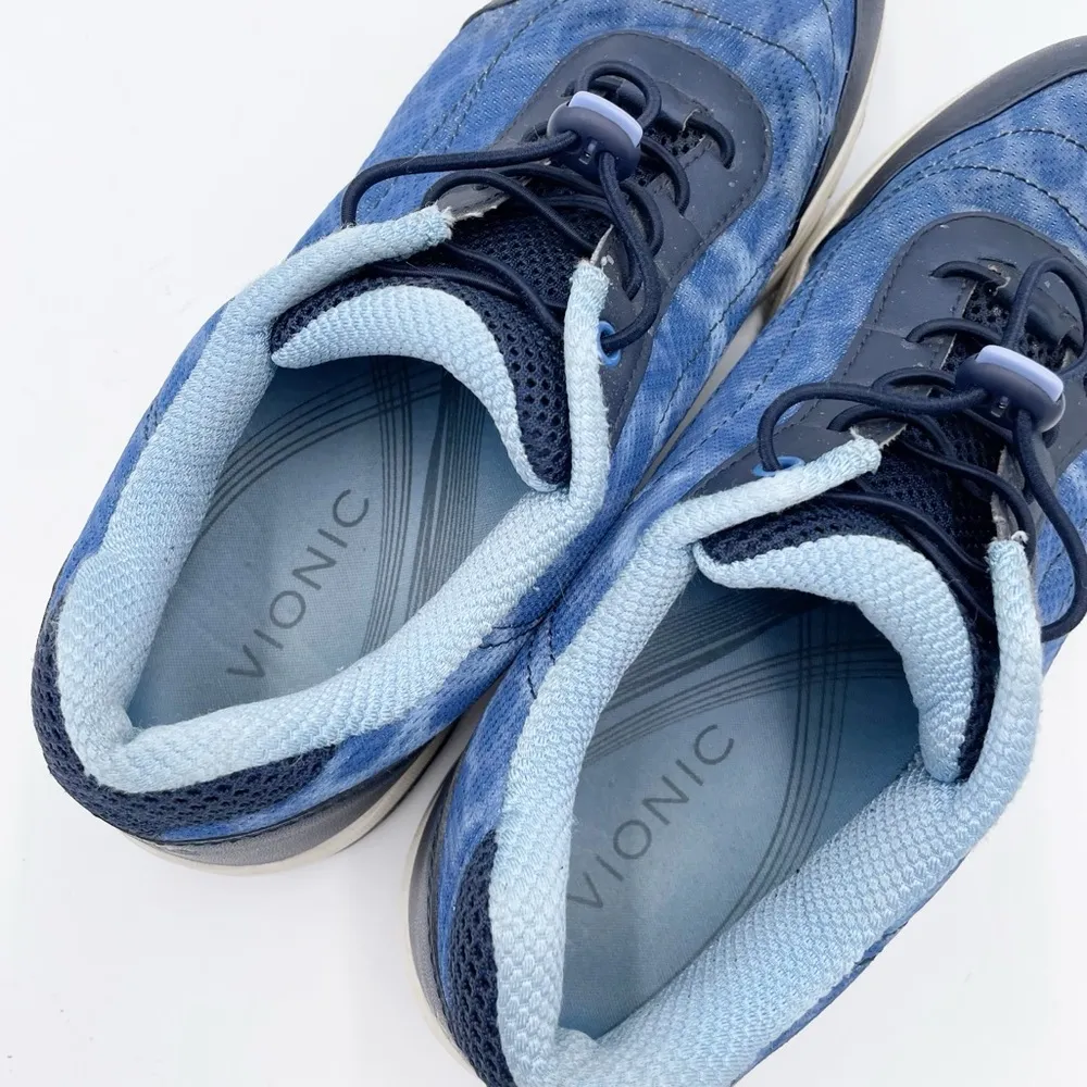 Vionic Neptune Blue Leopard Lace Up Sneakers Walking Shoes Women's Size 9.5 - Image 3