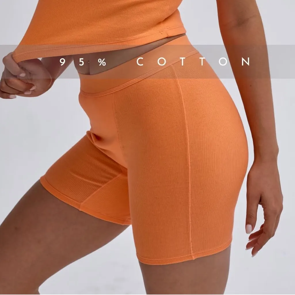 Under Cloud Women’s Size S Ribbed Boxer Shorts Orange Loungewear Pajama Bottom - Image 1