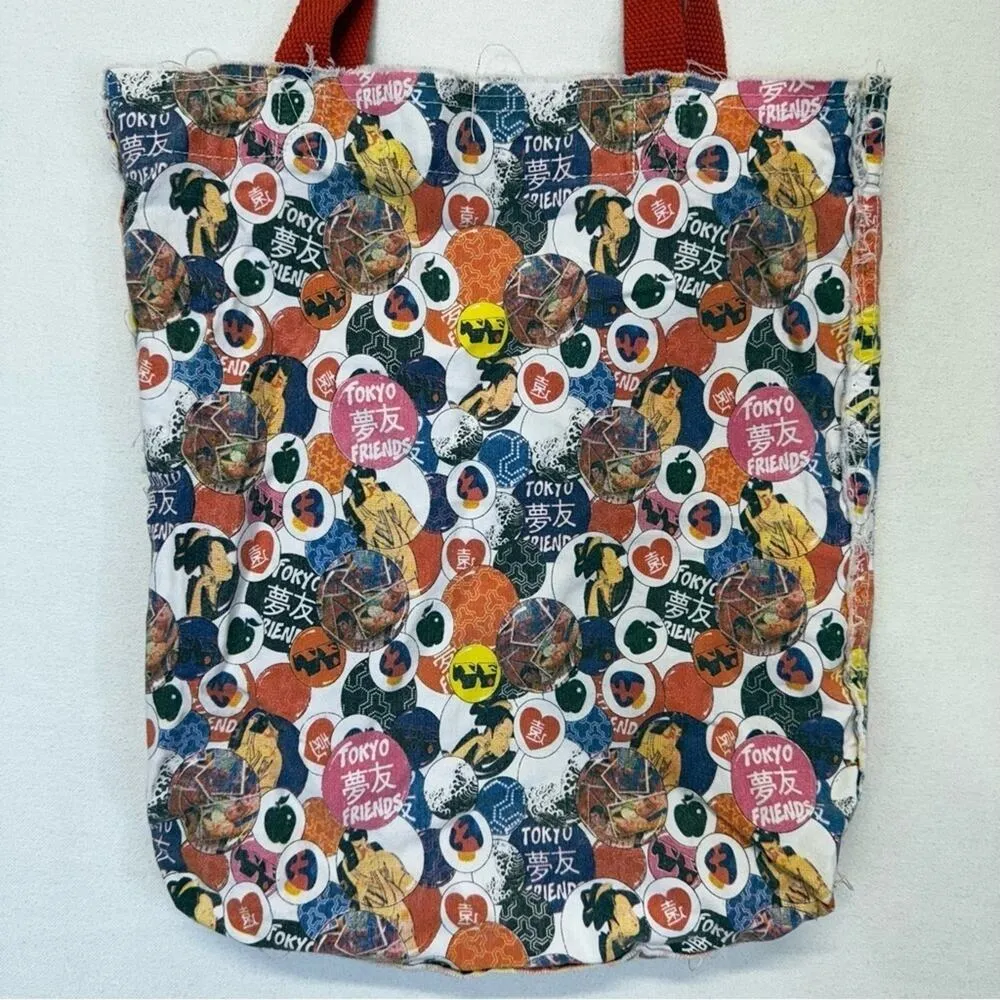 Tote Bag Tokyo Friends Japan Asian Small 2 Handle Y2K 90s shopping Concept One Red - Image 2