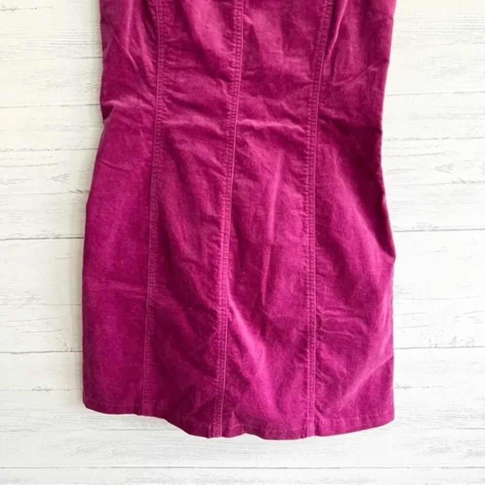 Forever 21 Magenta Velvet Mini Dress Size Medium - Image 7