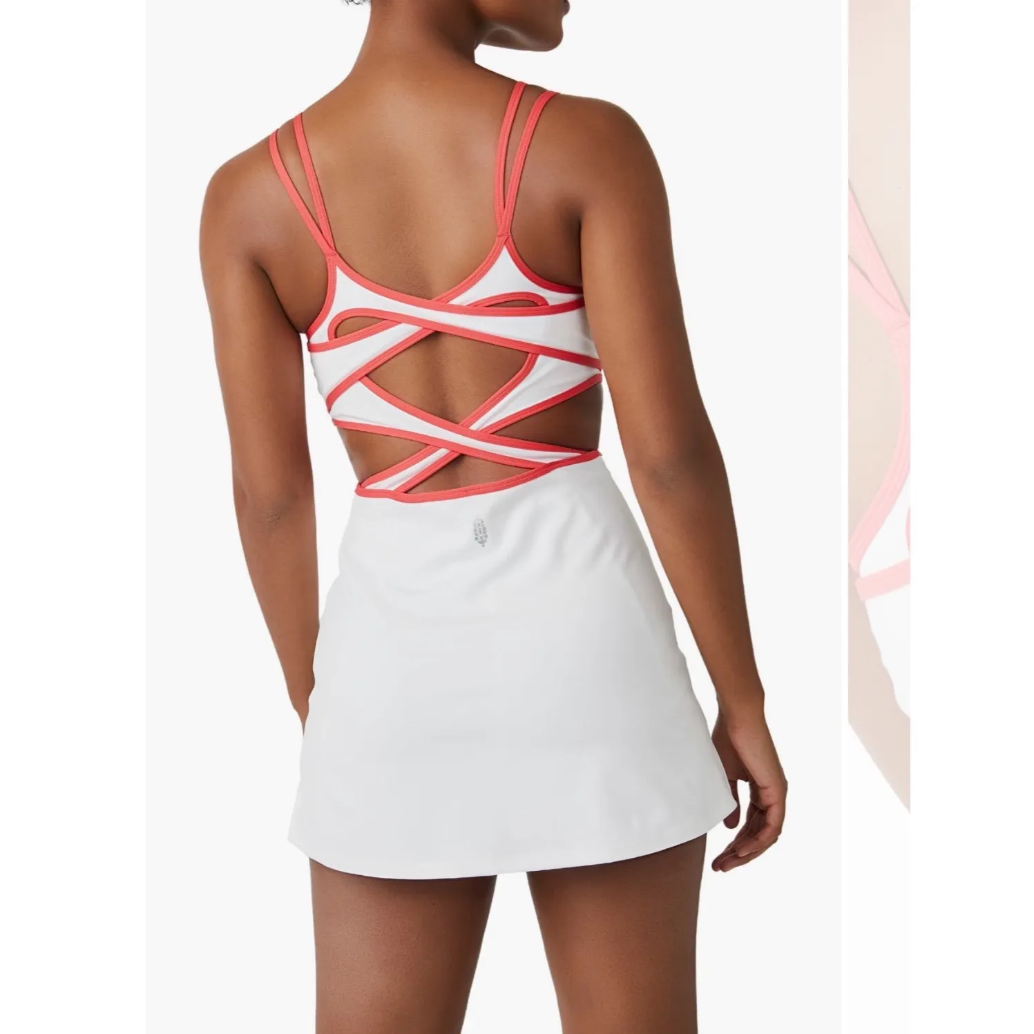 Free People Movement One More
Serve Tennis Dress Size Medium White & Coral - Image 2