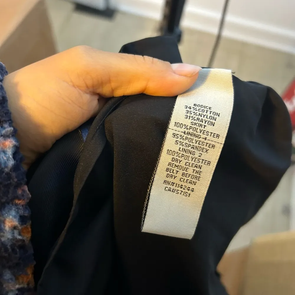 Eliza J Black & Blue Striped Floral Lace Formal Dress - Image 4