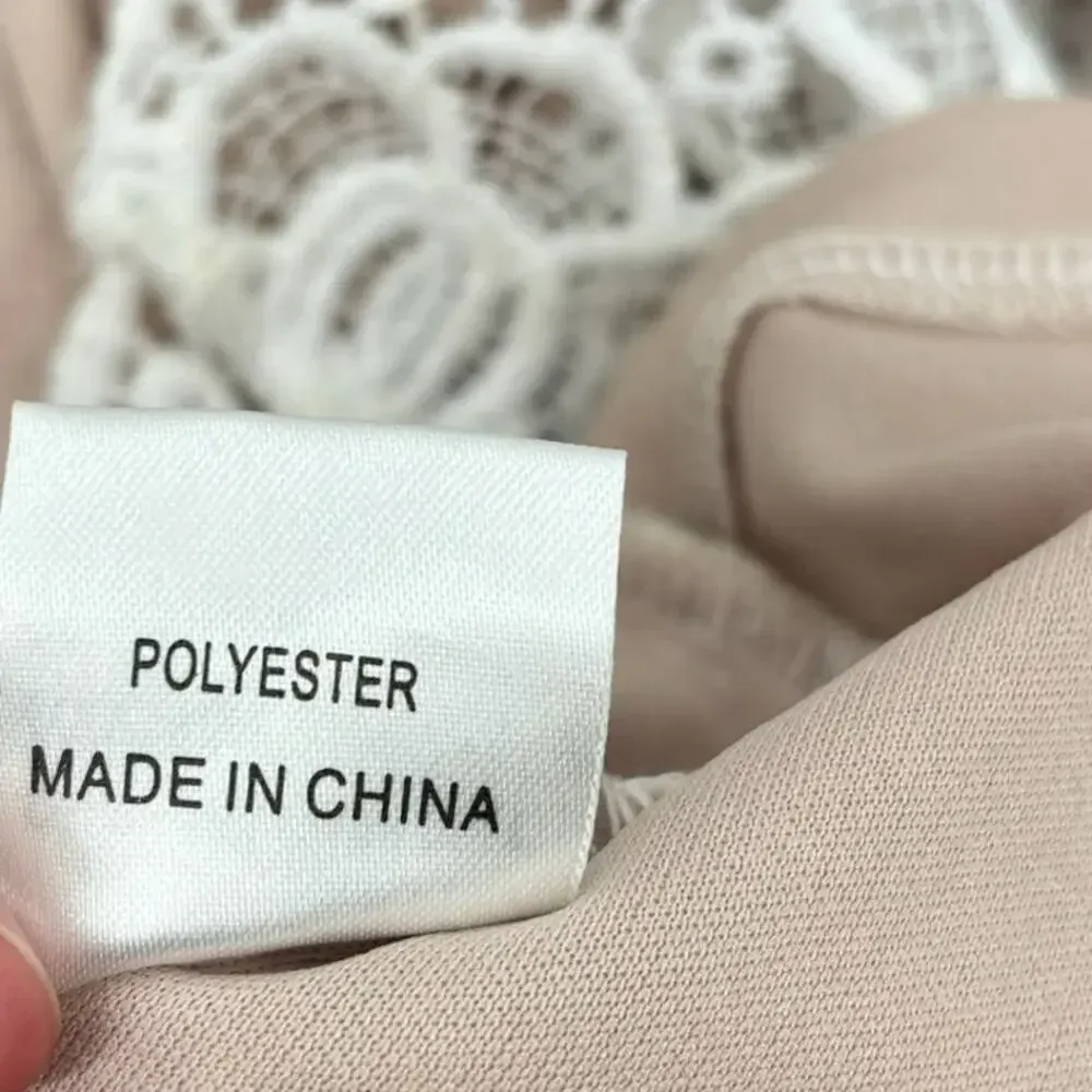 Hello Molly White Lace Crochet Illusion Cutout Mini‎ Bodycon Dress Size 8 - Image 12