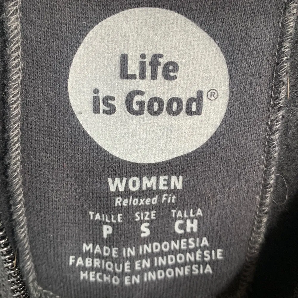 Women's Black Sun Island Hooded Sweatshirt Jacket Zip Hoodie Sz S - Image 3