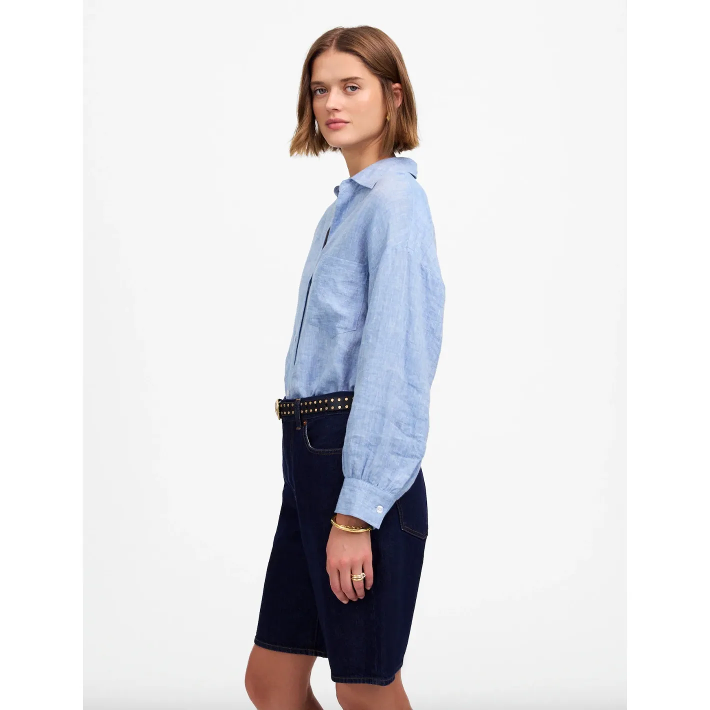 Madewell The 1997 Denim Bermuda Short Bronxville Dark Blue Wash Rigid US 26 NWT - Image 3