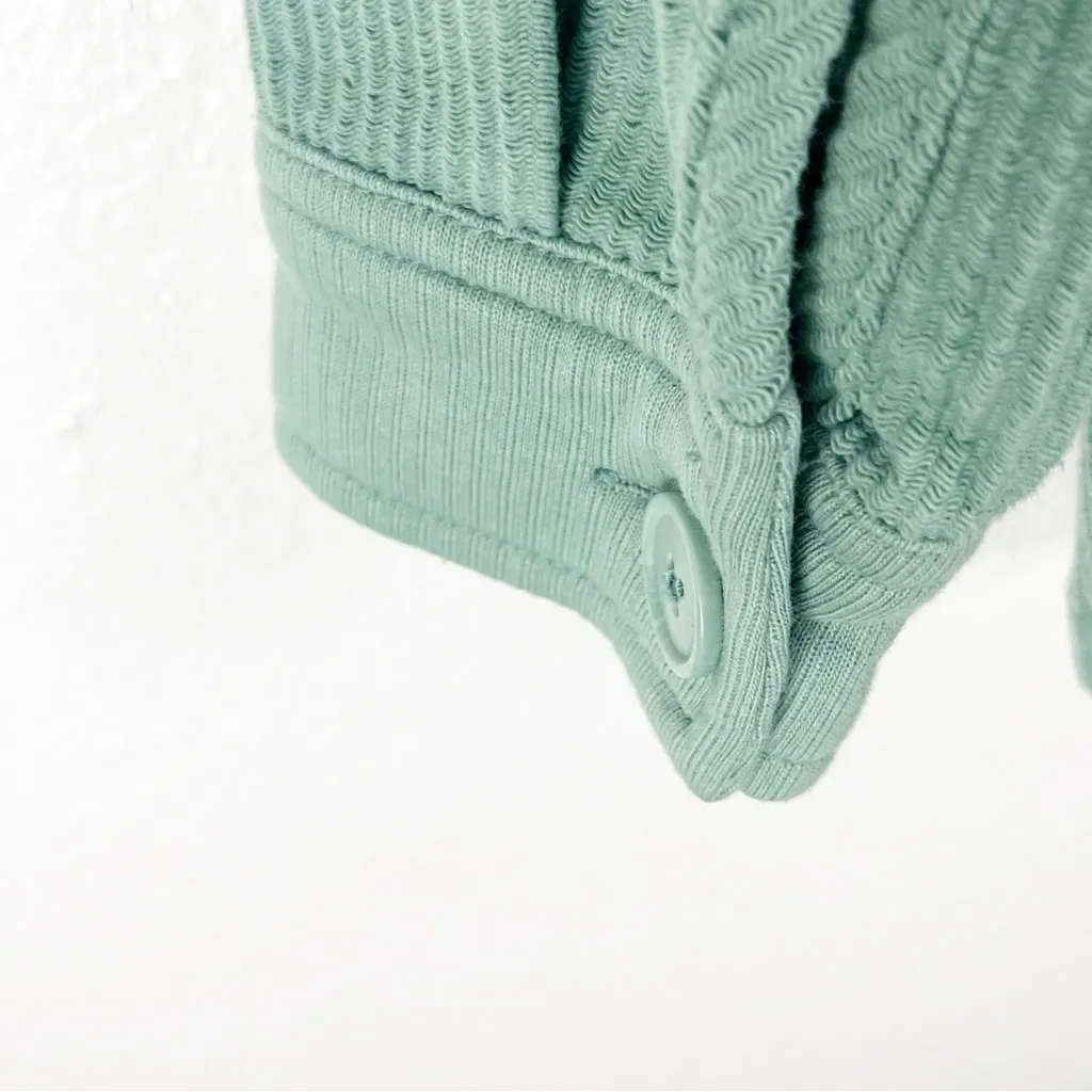 AMERICAN EAGLE Green Chest Pockets Long Sleeves Hoodie Button Shacket Medium - Image 6