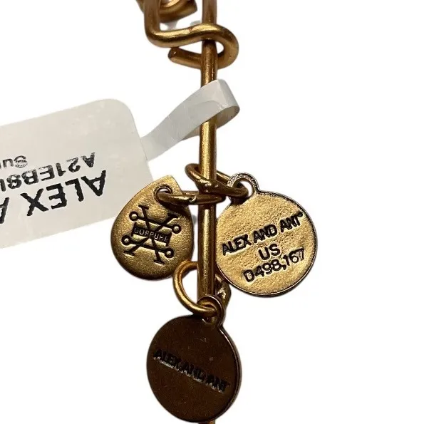 Alex and Ani Rafaelian Gold Multiple Charm‎ Adjustable Bangle Bracelet One Size - Image 5