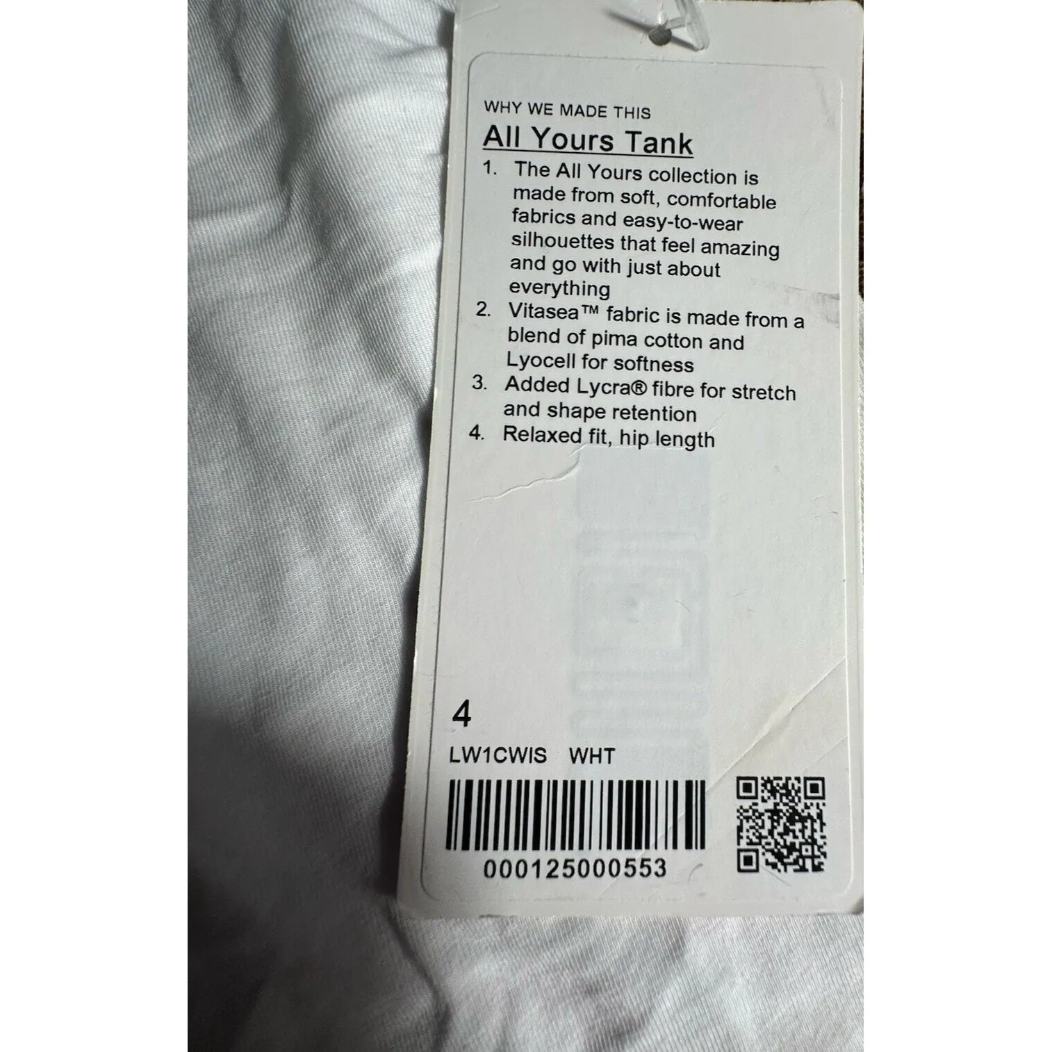 NWT Rare Lululemon All‎ Yours Tank Oversized Sz 4 Graphic Print White Black #V10 - Image 6