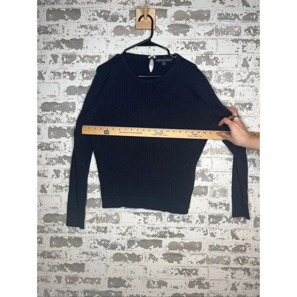 Brooks brother | women blue cotton cable knit sweater - Image 9