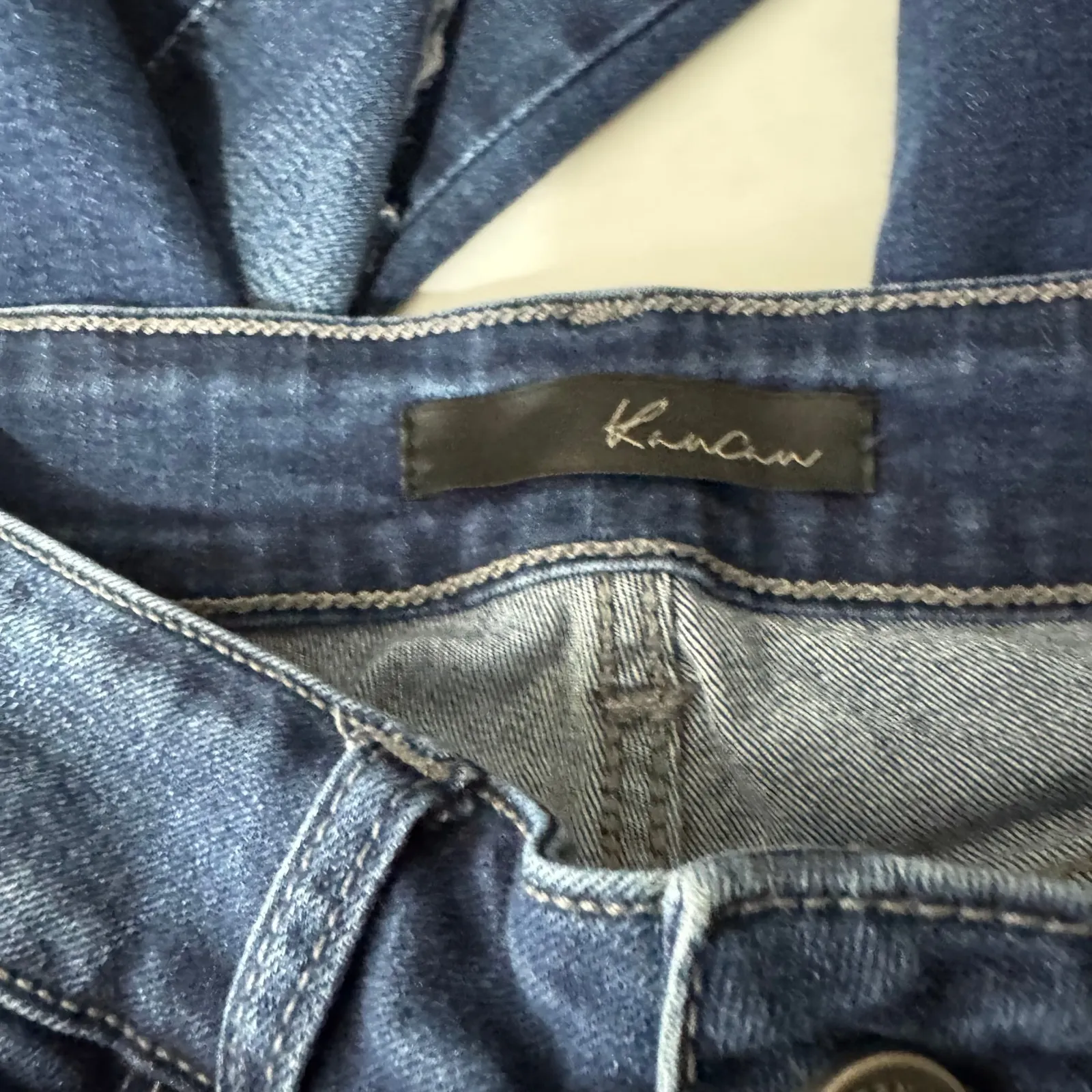 KanCan Distressed Skinny Jeans Dark Wash W3 25 High Rise Ripped Blue - Image 5