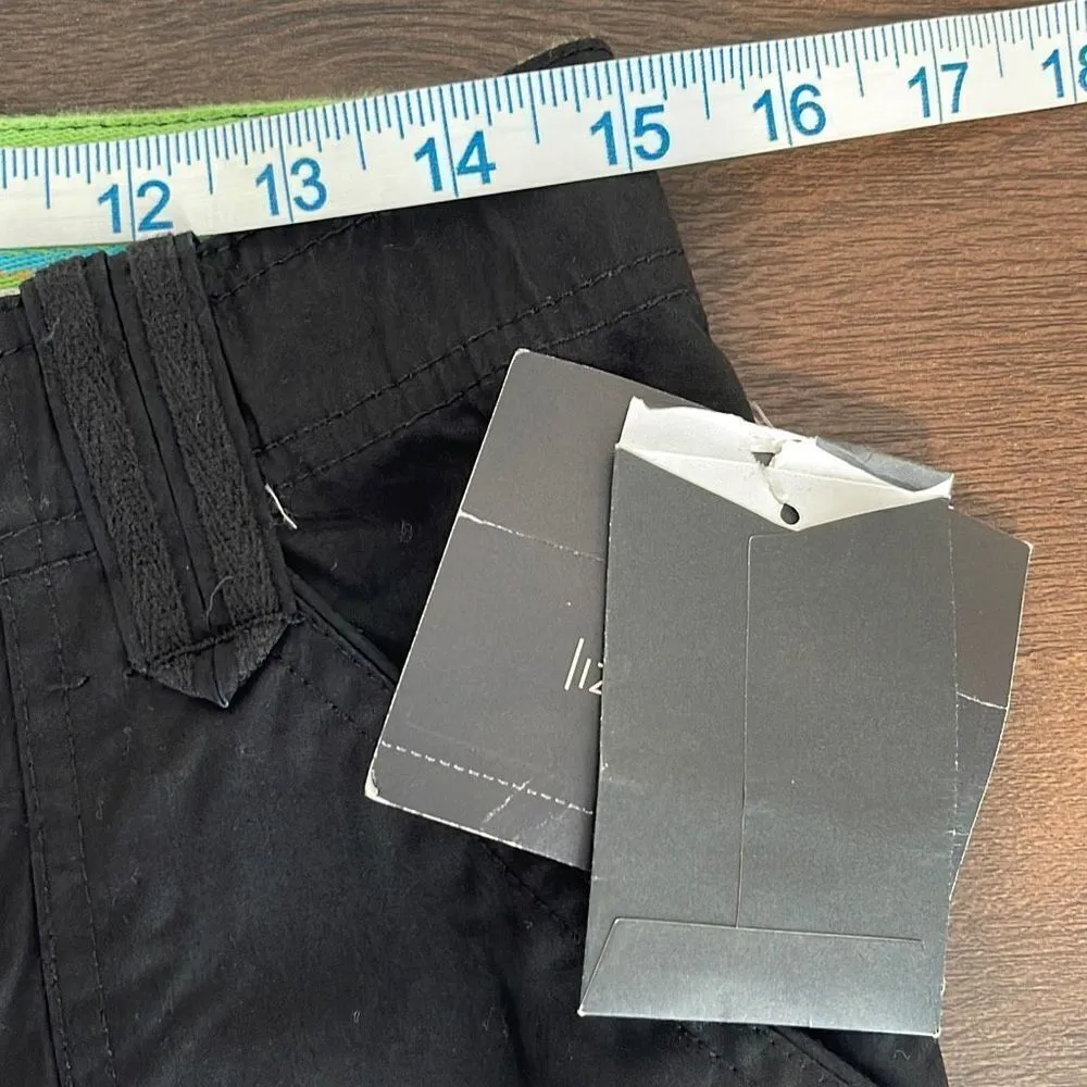 Liz Claiborne Womens Straight Pants Tab Roll Hiking Outdoor Cotton Black Size‎ 8 - Image 7