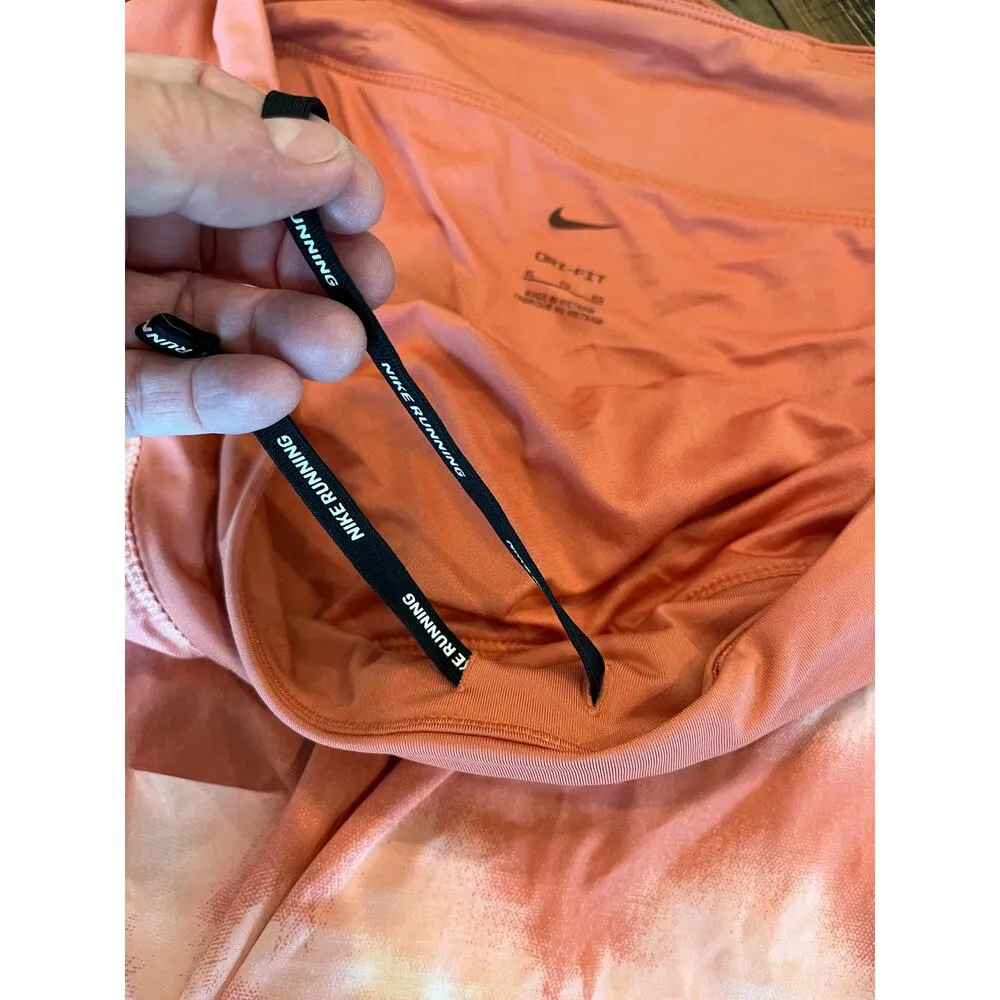Nike DriFit Women Running Shorts XL Elastic Waist Comfy Colorful Orange Tie Dye - Image 9