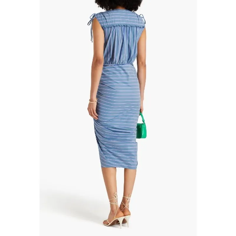 Veronica Beard Blue Teagan Striped Sleeveless Midi Dress Women US2 NWT - Image 11