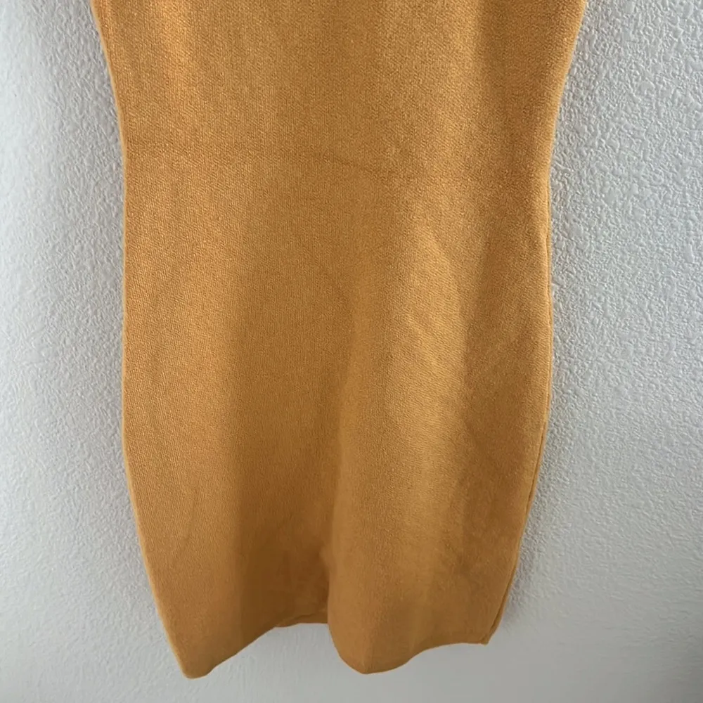 NWT Abercrombie & Fitch Golden Mustard High Neck Stretchy Dress XS - Image 4