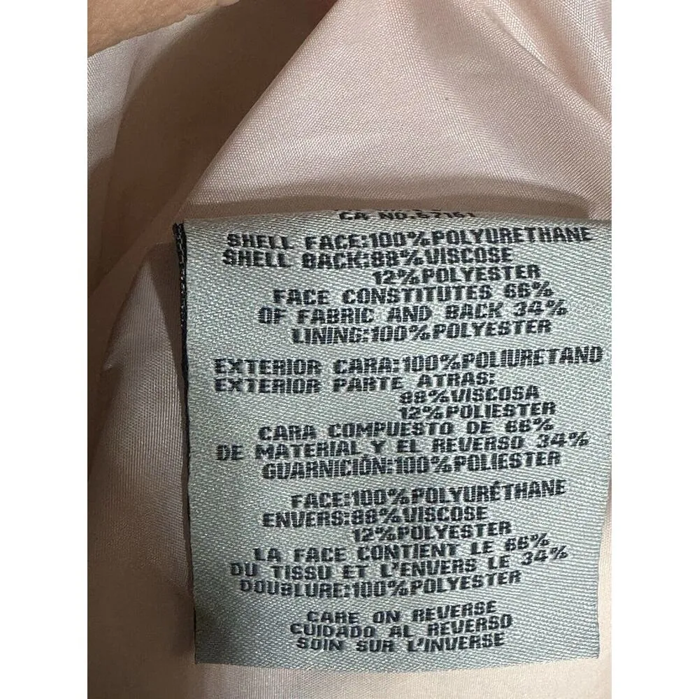 Levi's Moto Biker Jacket Vegan Leather Blush Pastel Pink Women’s XL Zip Close - Image 3