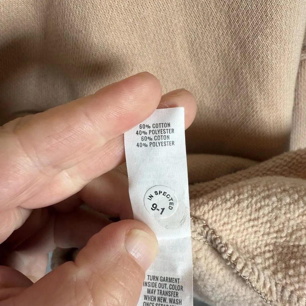 Aerie Women’s Fleece of Mind Cropped Polo Sweatshirt in Natural Nude Size L - Image 8