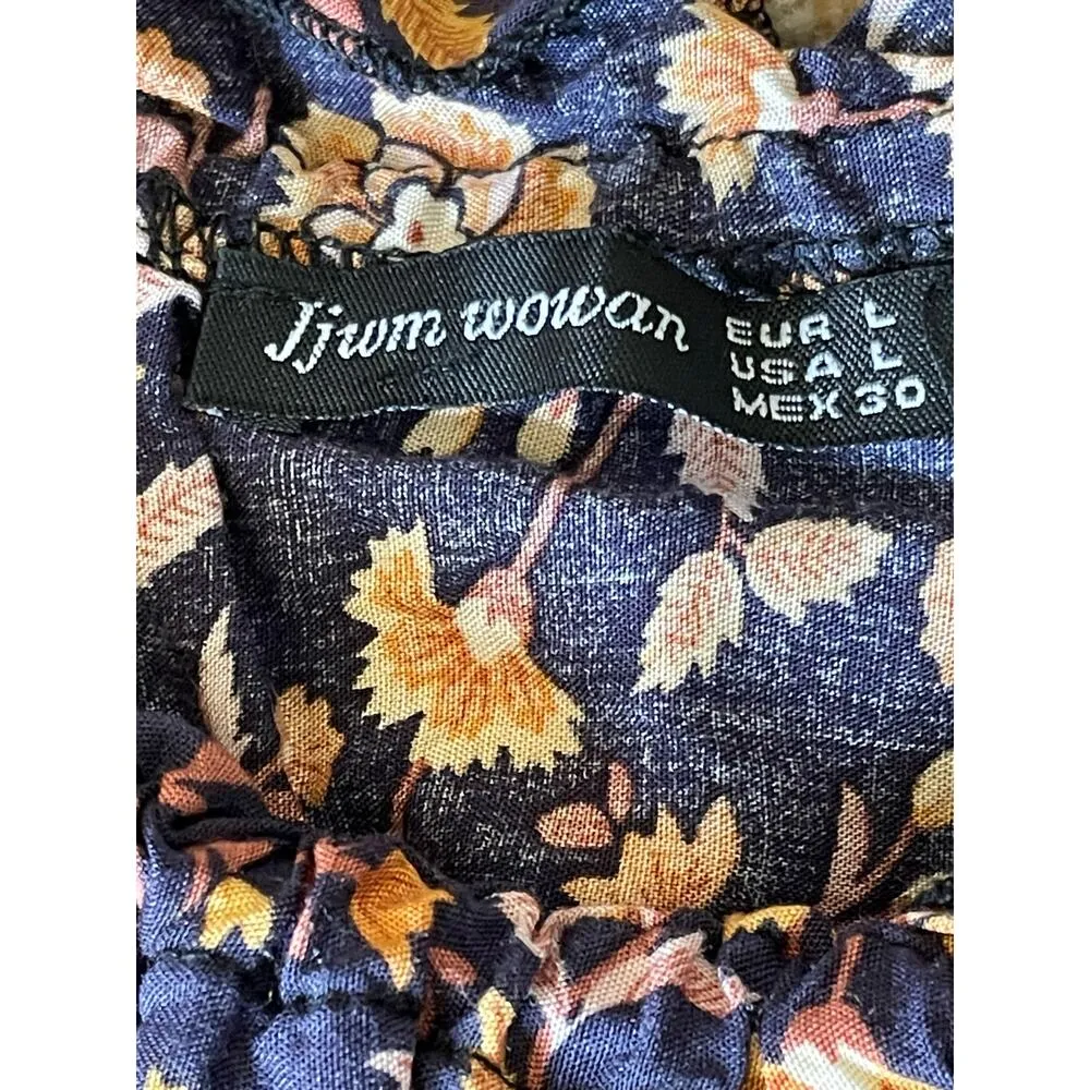 JJwm Woman Bohemian Navy & Sienna Floral Two Piece Belted Pants Set Large Blue Size undefined - Image 7