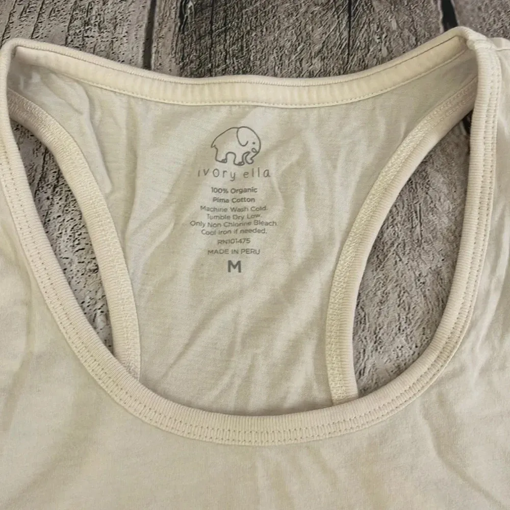 Ivory Ella white racerback tank top Medium - Image 2