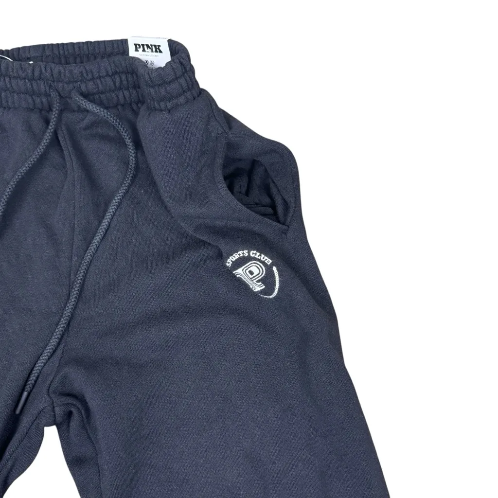 NWT PINK Victoria's Secret Ivy Fleece High Rise Black Slim Sports Sweatpants XS - Image 4