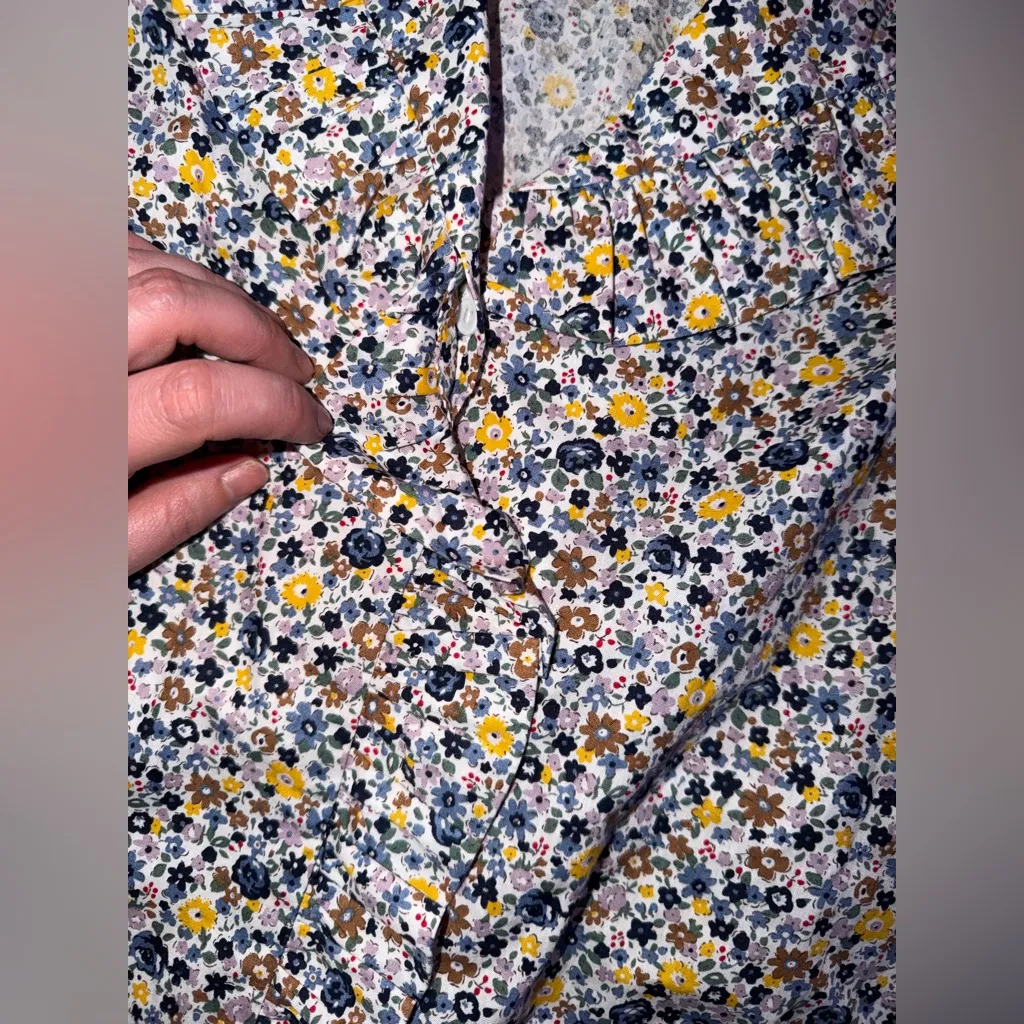 Nwot English factory floral ruffle cream blouse top $120 M winter boho spring - Image 8