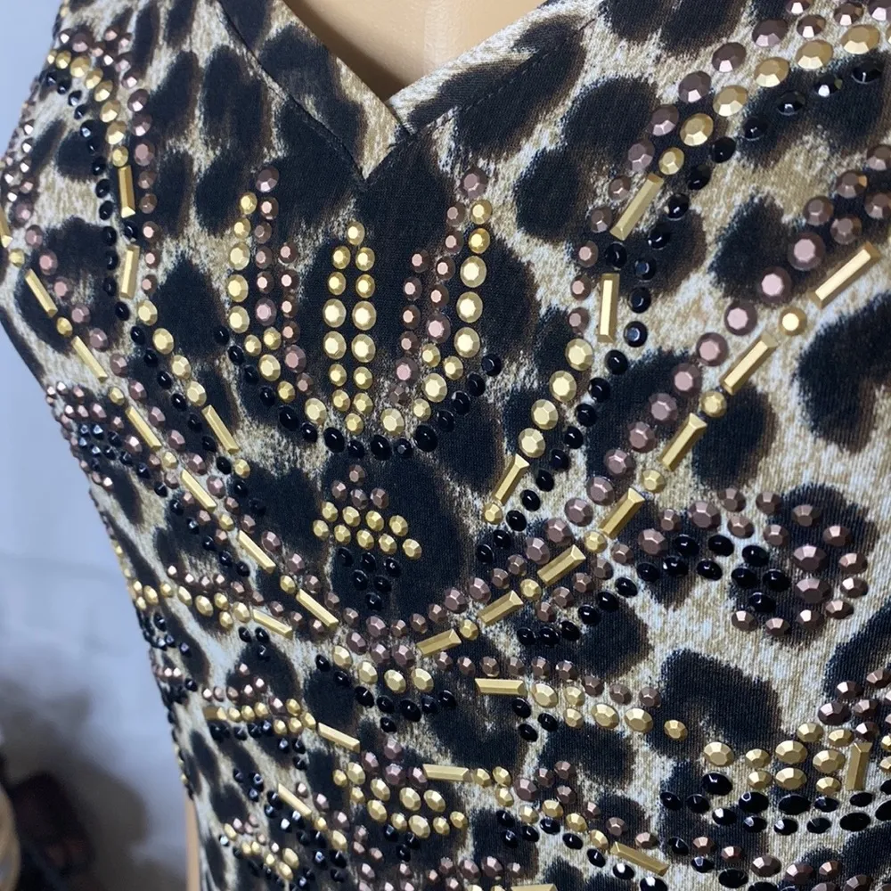 CACHE Blouse Leopard  Print long sleeve Size S - Image 5