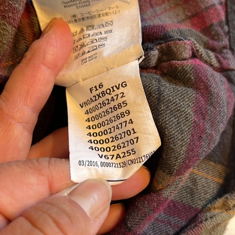 Vans Shirt Womens XS Meridian Flannel Shirt Purple Black Plaid Button Front - Image 8