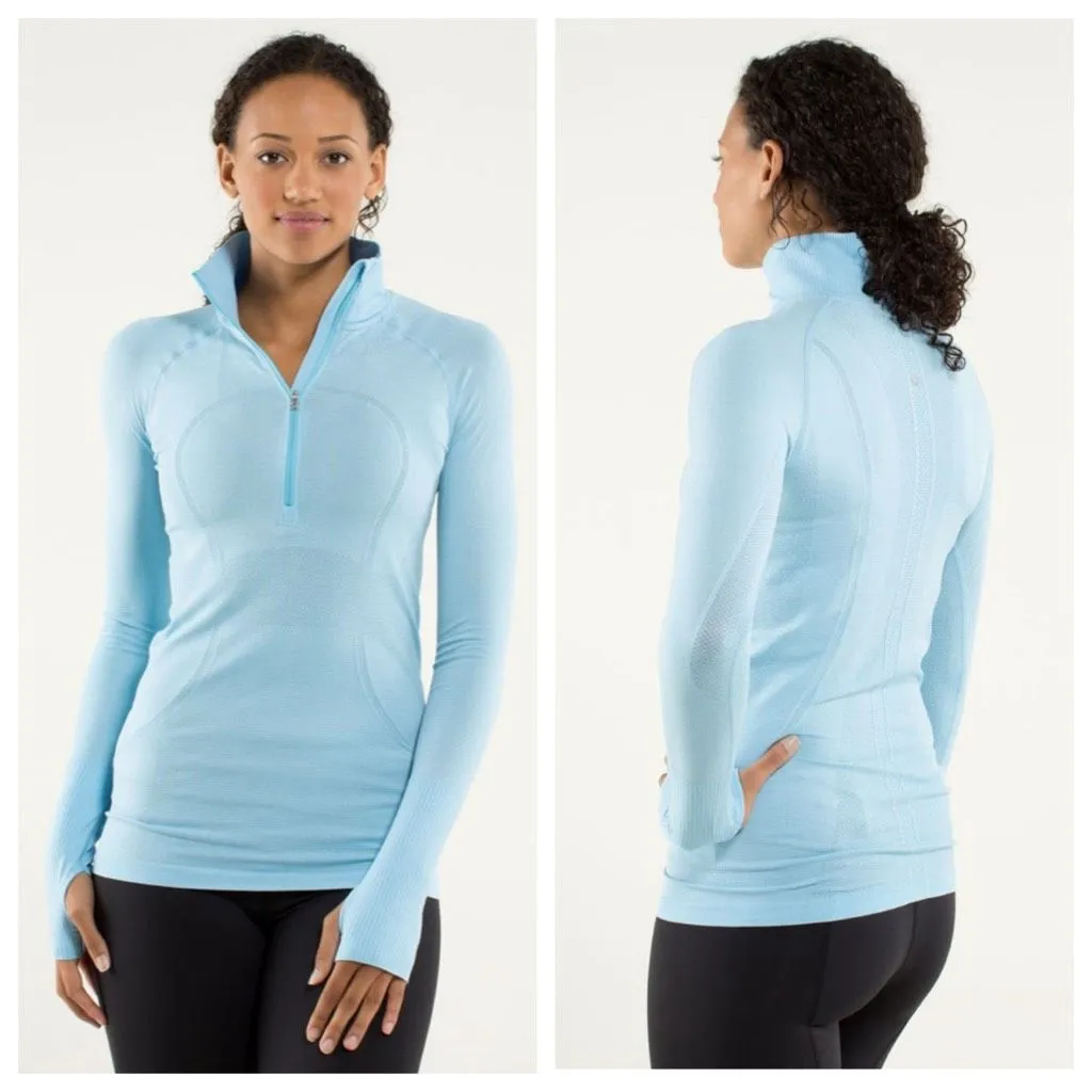 Lululemon Run: Swiftly Tech 1/2 Zip Heathered Blue Moon Size 12 - Image 2