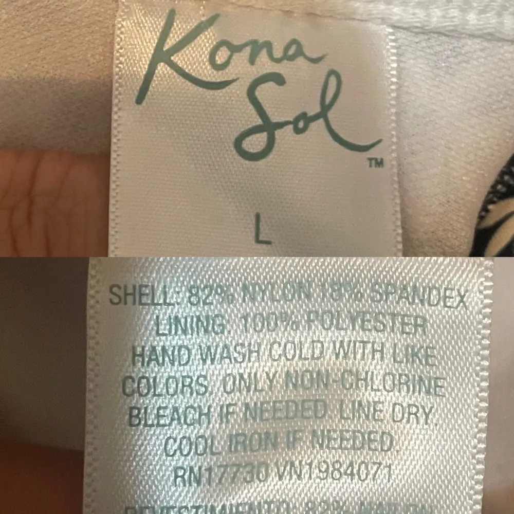 Kona Sol Womens Swim Bikini Top Blue Floral Padded Removable Straps Size Large - Image 8