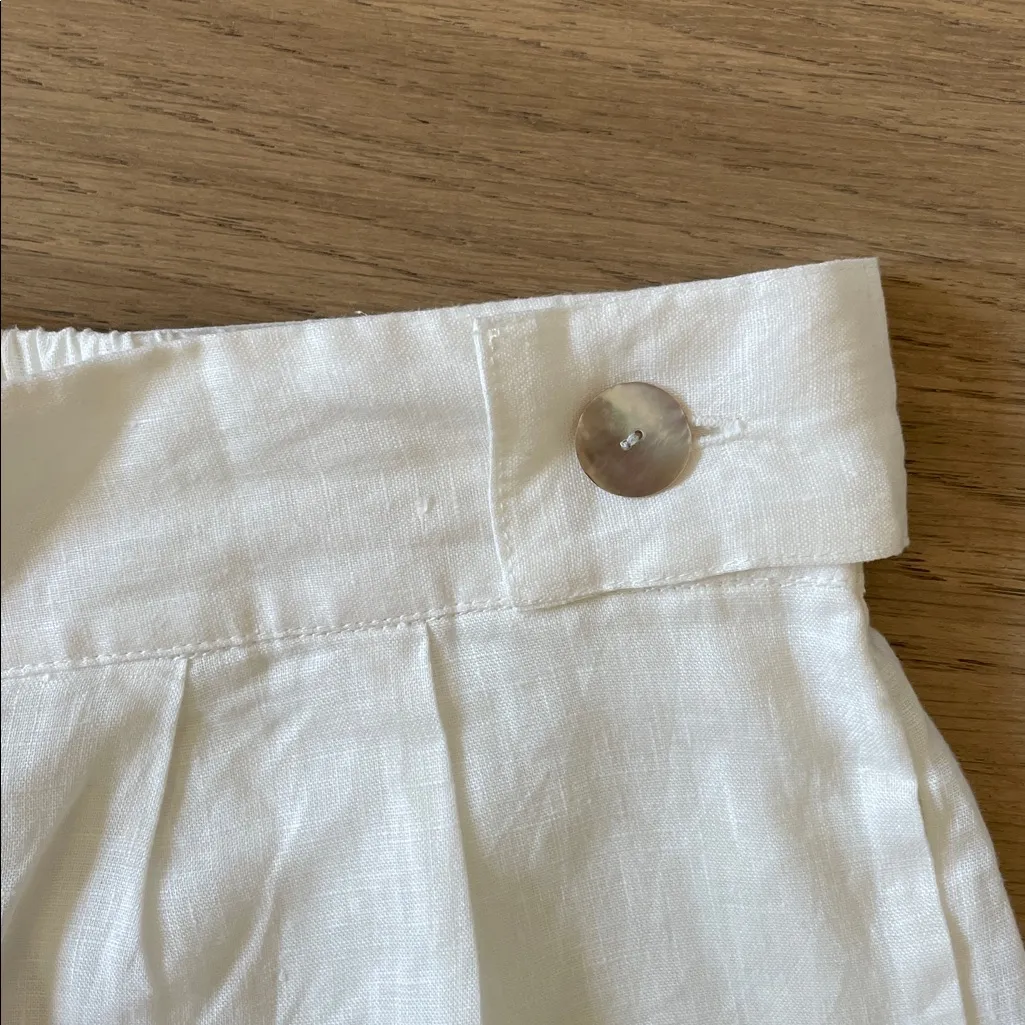 Free The Label Monaco 100% Linen Pants Off White Size X - Image 7