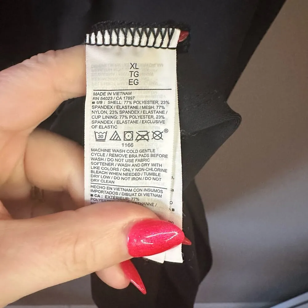 Old Navy Black PowerSoft GoDry Spaghetti Strap Racer-Back Mini Dress Size XL - Image 5