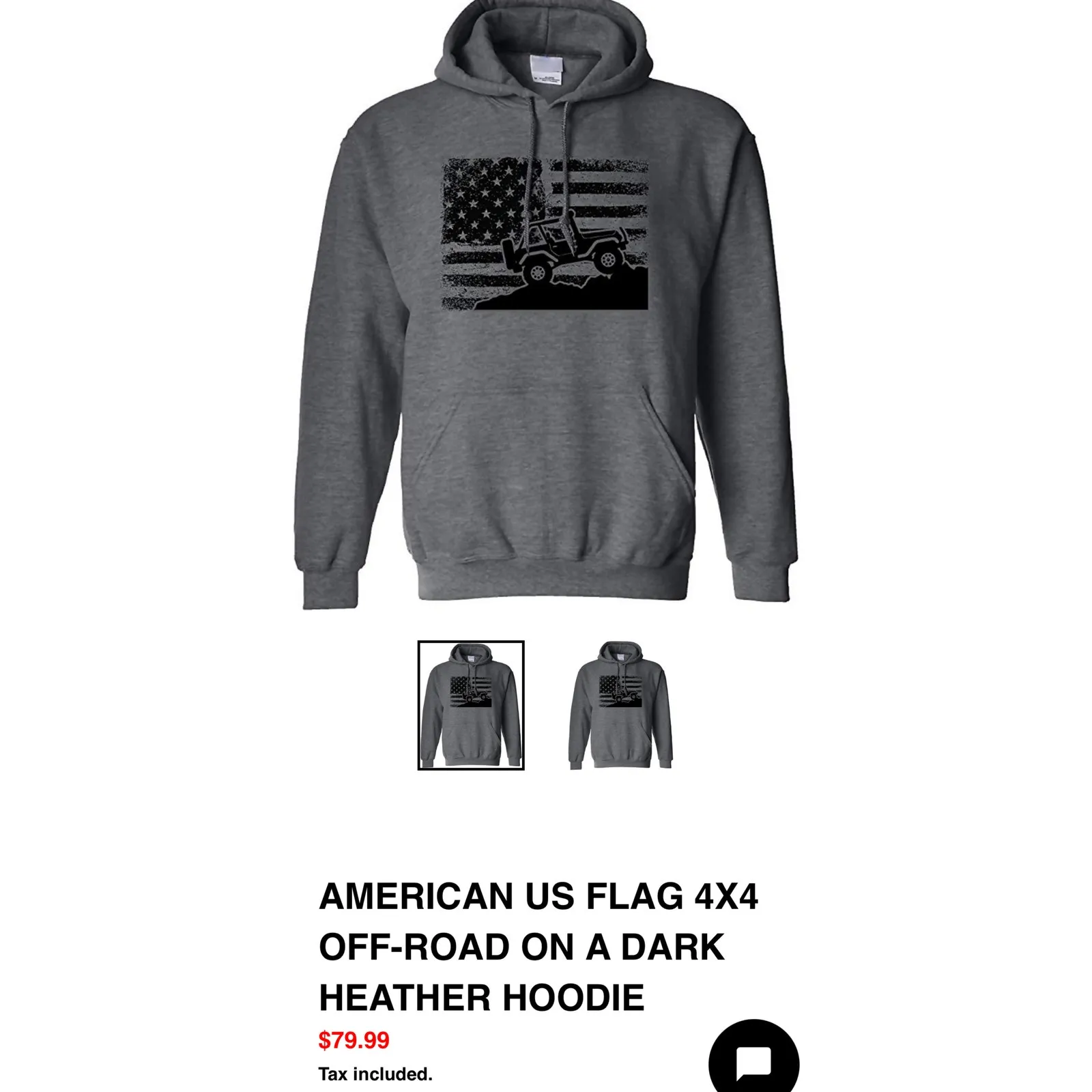 JEEP Unisex Medium American US Flag off road gray jeep  Hoodie heavy weight - Image 7