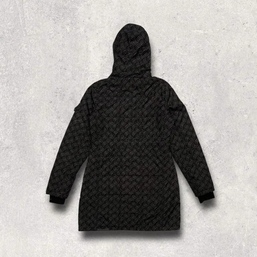 ★ Billabong Black Quilted Hooded Parka Jacket / Coat with Faux Fur Trim ★ - Image 3