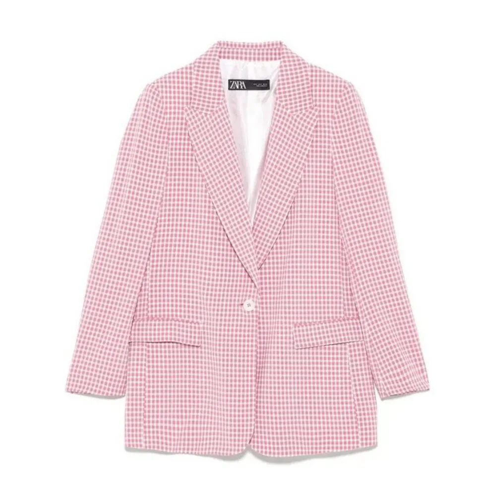 💕ZARA💕 Gingham Blazer ~ Pink XL NWOT - Image 10