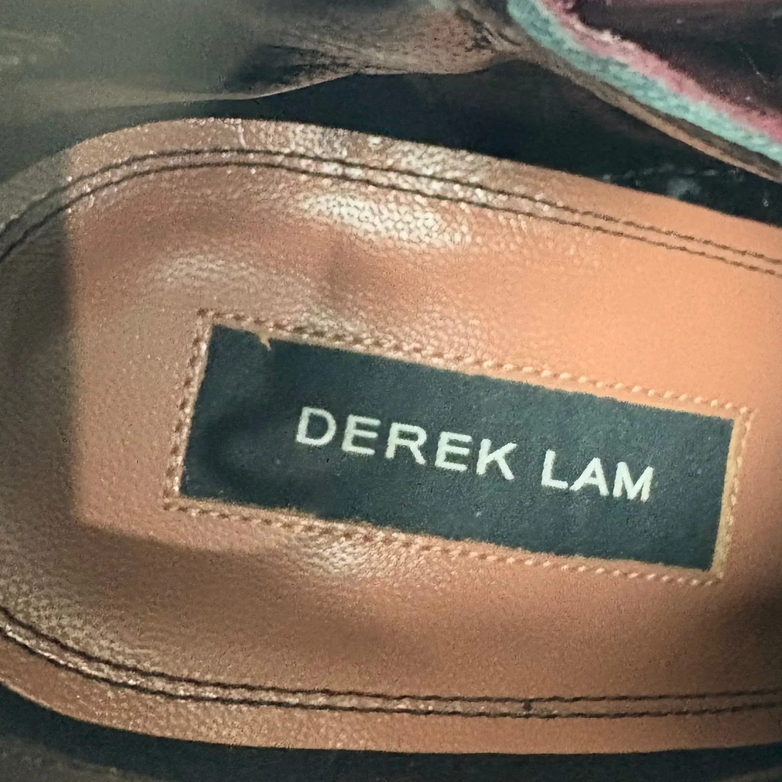 Derek Lam Donya Snakeskin & Suede Lace Up Ankle Boots Red Gold Details Size 8 - Image 11