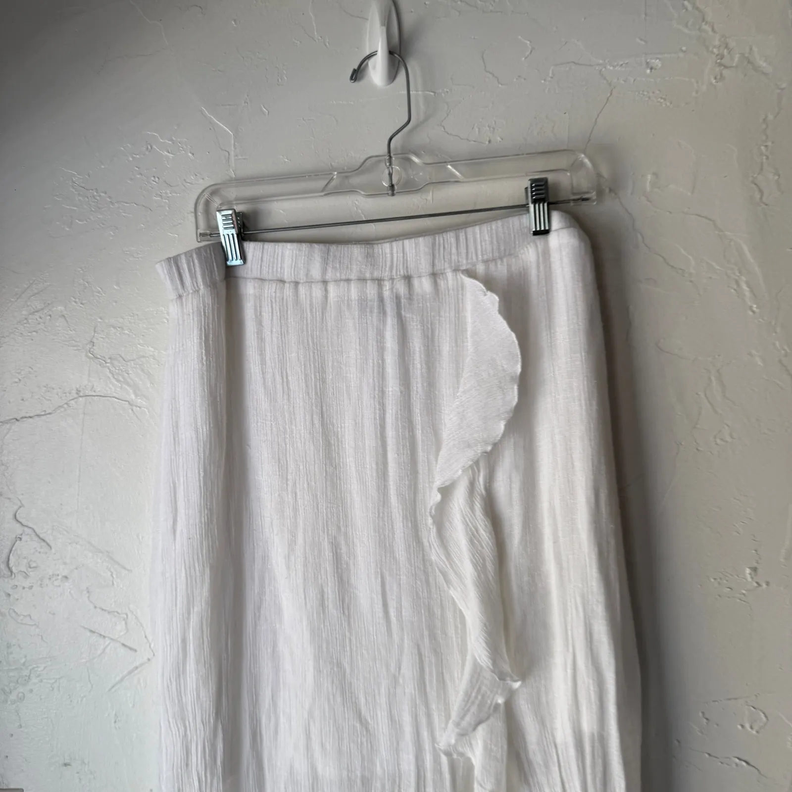 Zac & Rachel Y2k White Ruffle Maxi Skirt Wrap Style Size L Cottage Fairy Boho Size L - Image 2