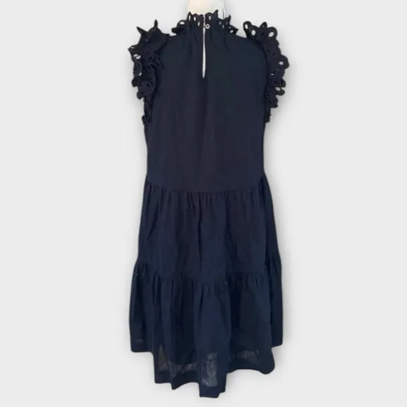 Sea New York Lee Eyelet Embroidered Tunic Dress Black Linen XS‎ - Image 7