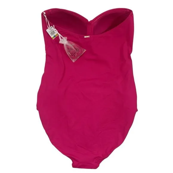 Anne Cole NWT Berry Live In Color Twist Front Shirred One Piece Swimsuit 14‎ - Image 3