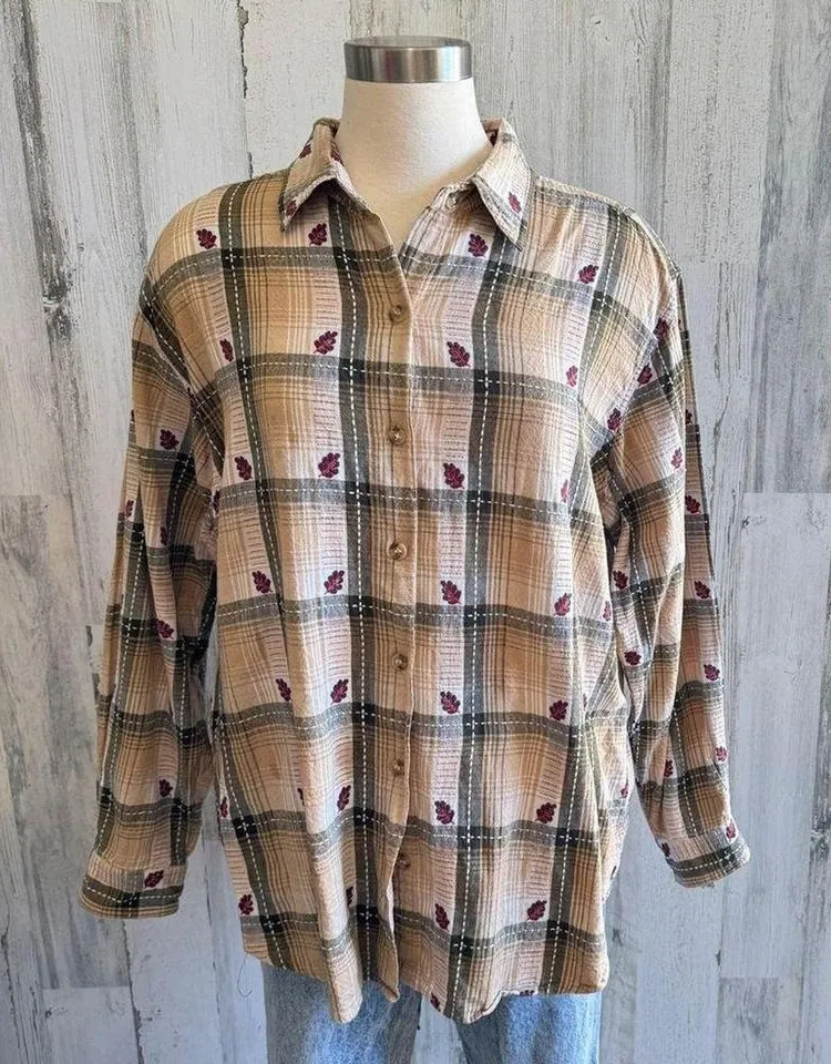 Vintage Plaid‎ Button - Image 1