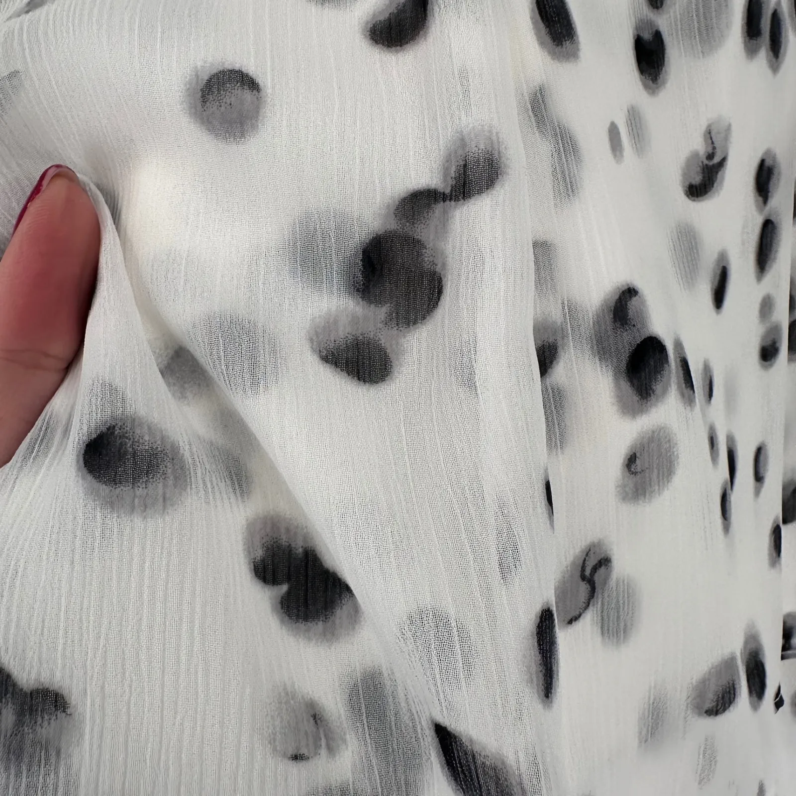 NWT APT 9 Women's L Sheer Overlay Polka Dot Blouse LS Layered Feminine Frilly White Size L - Image 12